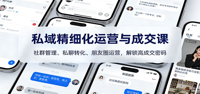 图片[1]-私域精细化运营与成交课：社群管理、私聊转化、朋友圈运营，解锁高成交密码-智云网