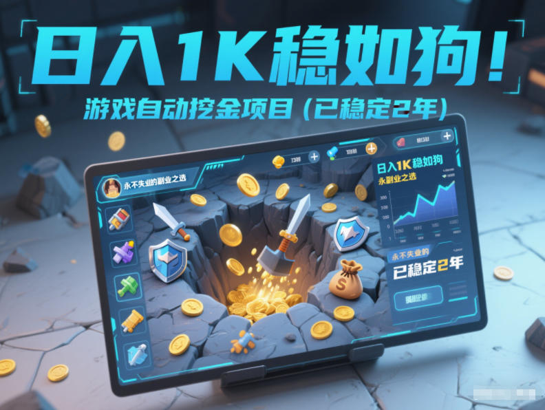 日入1K稳如狗!游戏自动挖金项目(已稳定2年),永不失业的副业之选【揭秘】-智云网