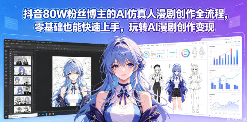 抖音80W粉丝博主的AI仿真人漫剧创作全流程，零基础也能快速上手，玩转AI漫剧创作变现-智云网