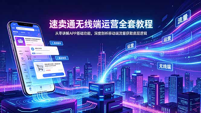 速卖通无线端运营全套教程，从零讲解APP基础功能，深度剖析移动端流量获取底层逻辑-智云网
