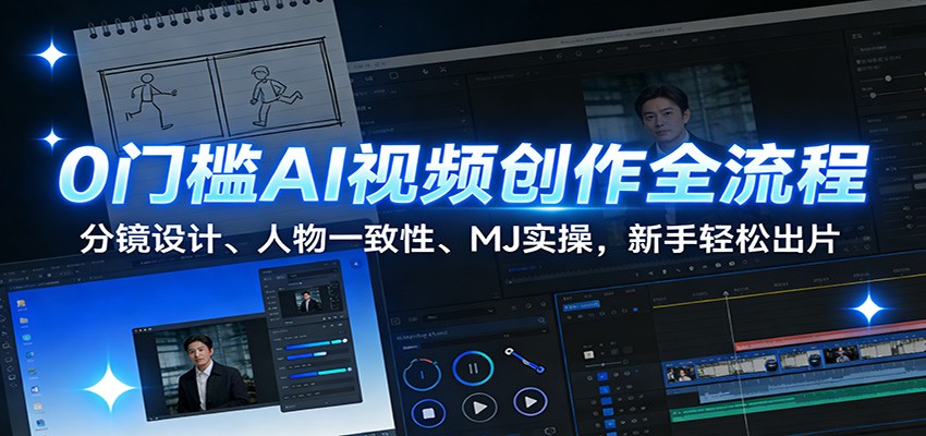 图片[1]-0门槛AI视频创作全流程：分镜设计、人物一致性、MJ实操，新手轻松出片-智云网