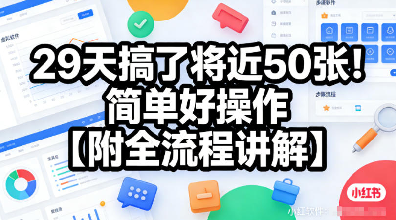 小红书虚拟软件类，29天搞了将近50张！简单好操作【附全流程讲解】-智云网