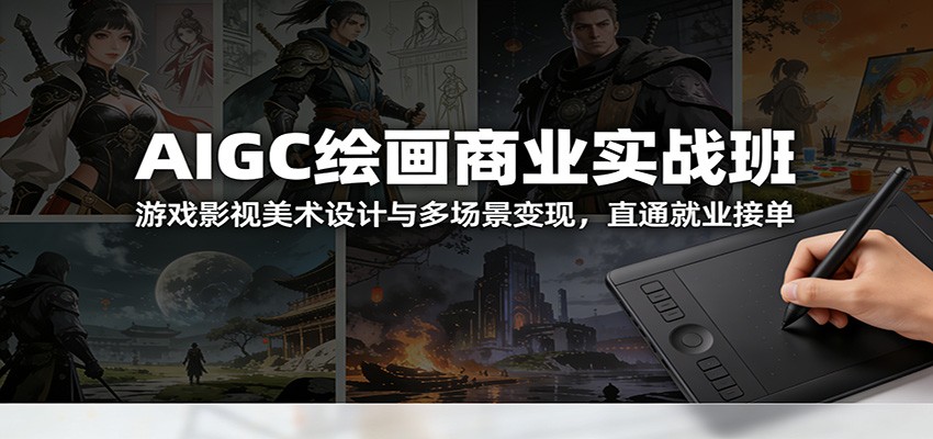 AIGC绘画商业实战班：游戏影视美术设计与多场景变现，直通就业接单-智云网