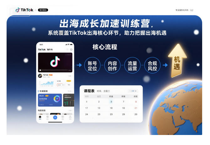 出海成长加速训练营,系统覆盖TikTok出海核心环节,助力把握出海机遇(更新)-智云网