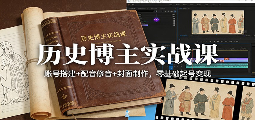 图片[1]-历史博主实战课：账号搭建+配音修音+封面制作，零基础起号变现-智云网