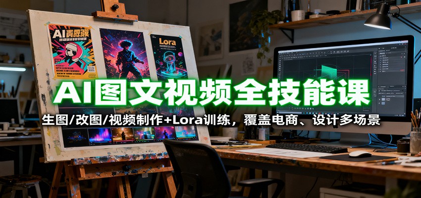 图片[1]-AI图文视频全技能课：生图/改图/视频制作+Lora训练，覆盖电商 、设计多场景-智云网