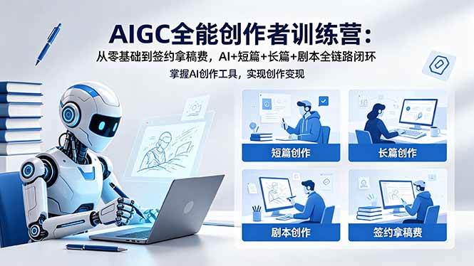 （18403期）AIGC全能创作者训练营：从零基础到签约拿稿费，AI+短篇+长篇+剧本全链路闭环-智云网