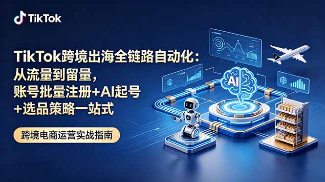 TikTok跨境出海全链路自动化：从流量到留量，账号批量注册+AI起号+选品策略一站式-智云网