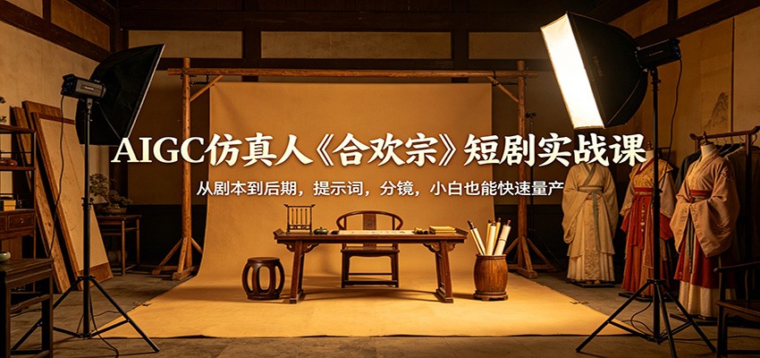 AIGC仿真人《合欢宗》短剧实战课：从剧本到后期，提示词，分镜，小白也能快速量产-智云网